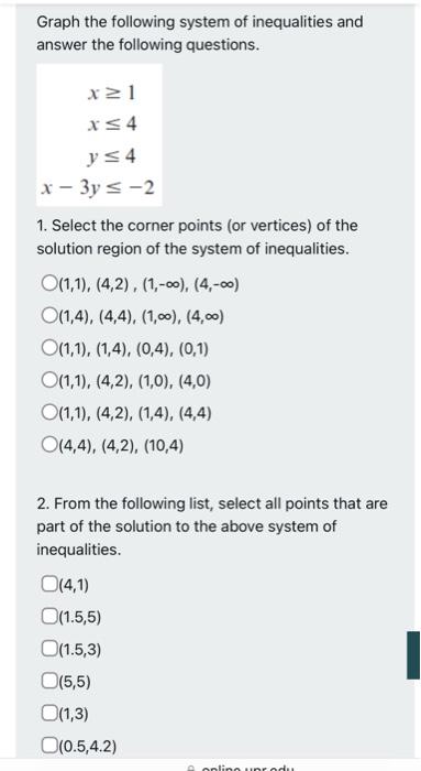 Graph the following system of inequalities and