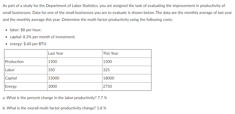 As part of a study for the Department of Labor