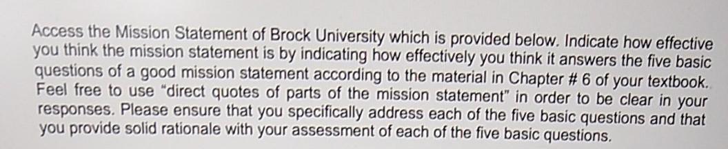 Need it asap Access the Mission Statement of