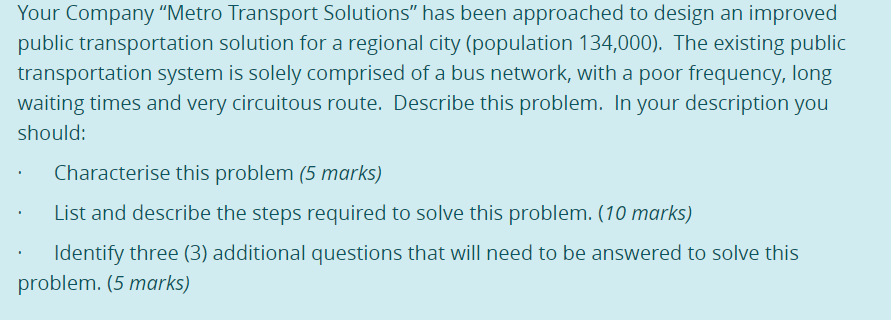 Your Company Metro Transport Solutions" has been