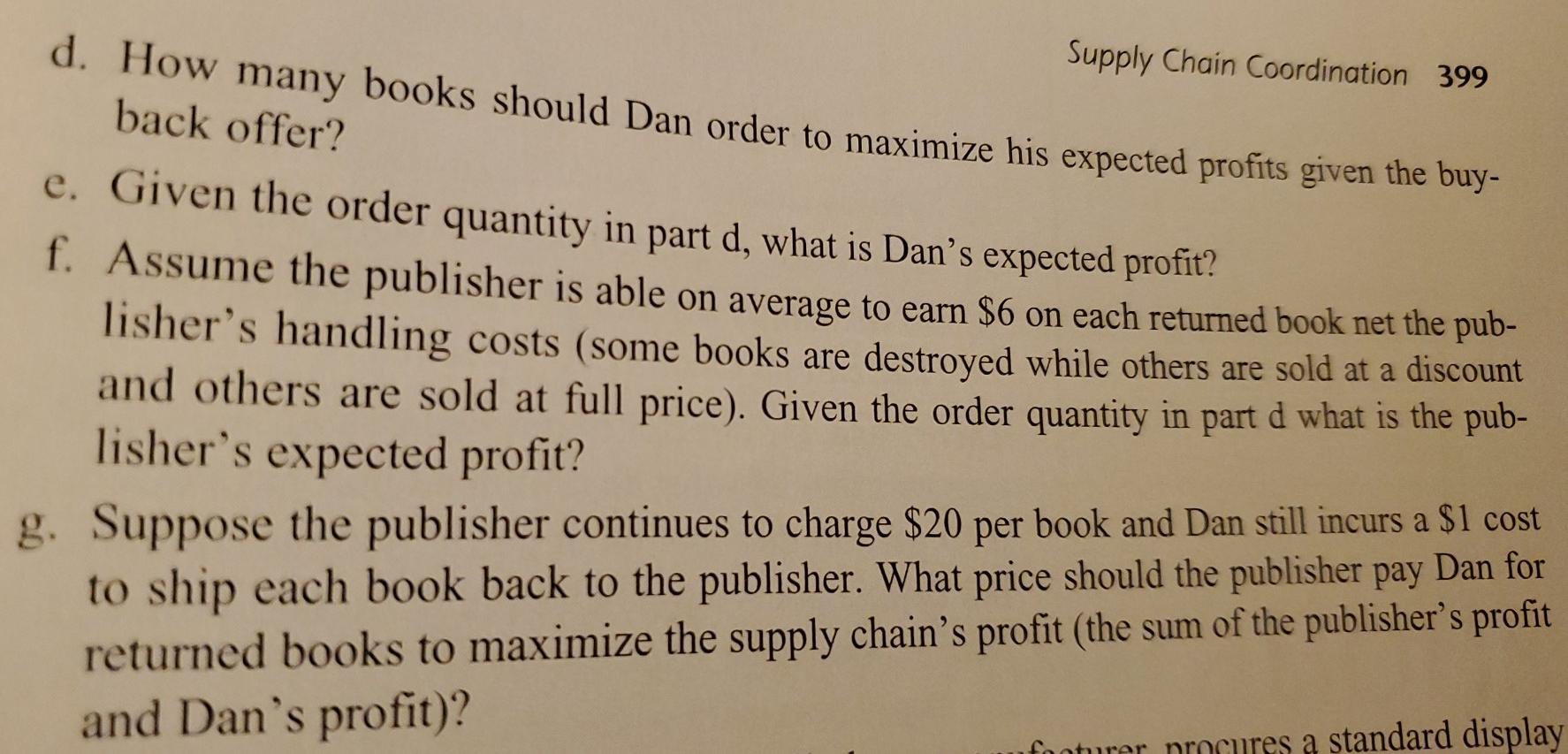 Q17.2* (Returning books) Dan McClure is trying to