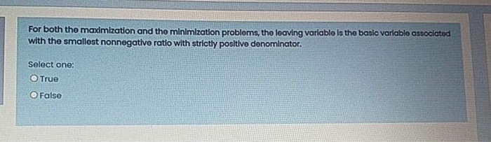 For both the maximization and the minimization