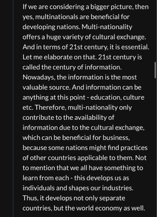 agree or disagree If we are considering a bigger