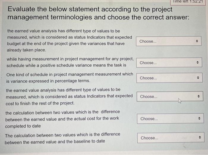 Time left 1:52:21 Evaluate the below statement
