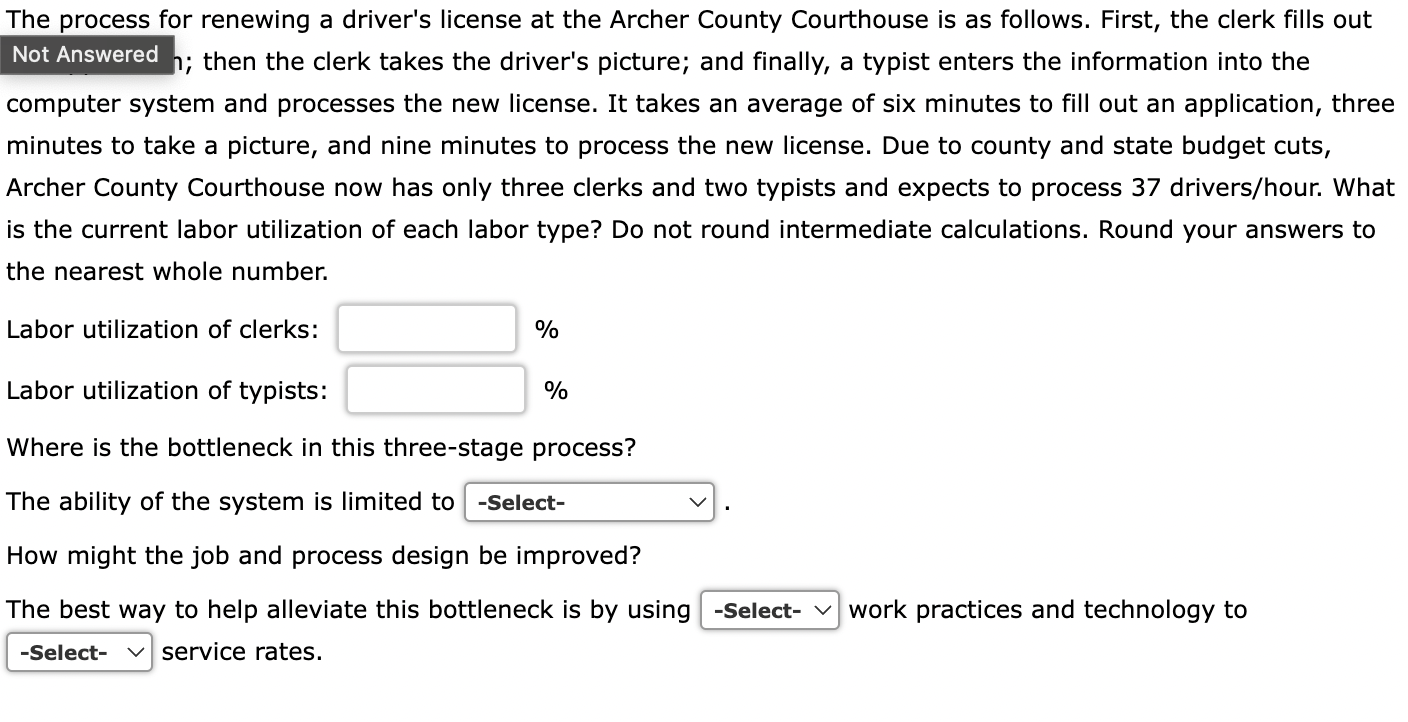 the option for the first select is clerks,