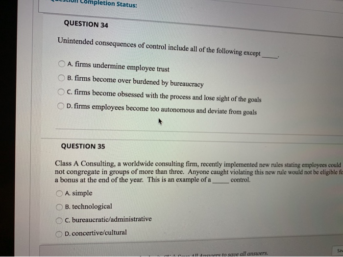 - completion Status: QUESTION 34 Unintended