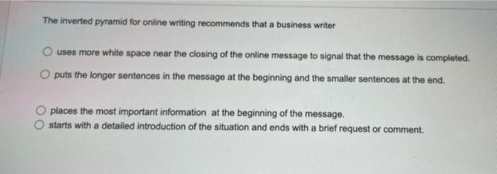 The inverted pyramid for online writing