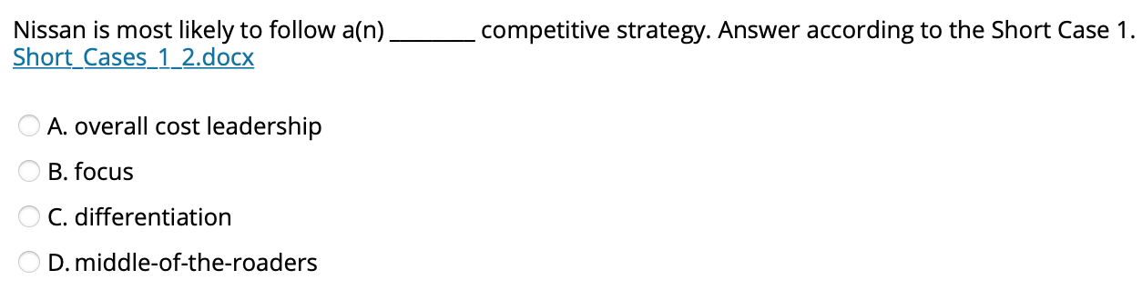 SHORT CASE1. Nissan Almera Passenger Car Market