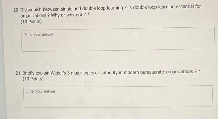 20. Distinguish between single and double loop