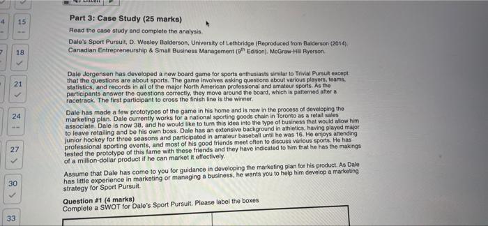 4 15 Part 3: Case Study (25 marks) Read the case