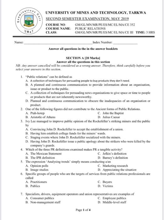 notte UR, UNIVERSITY OF MINES AND TECHNOLOGY,