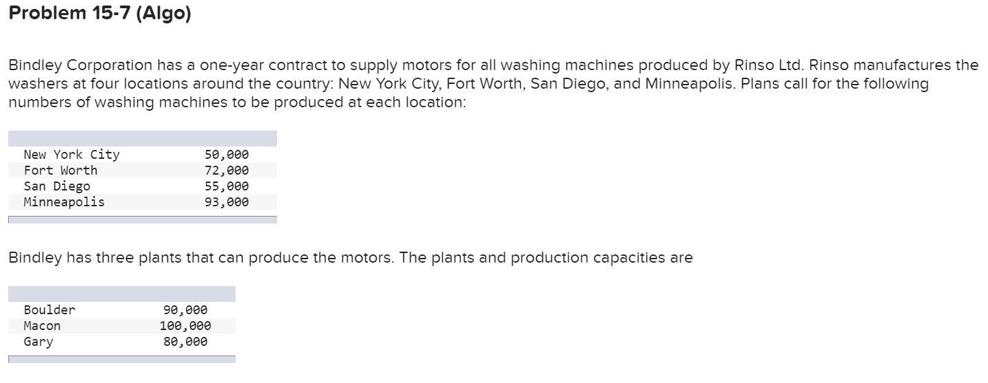 Bindley Corporation has a one-year contract to