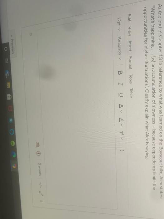 At the end of Chapter 13 in reference to what was