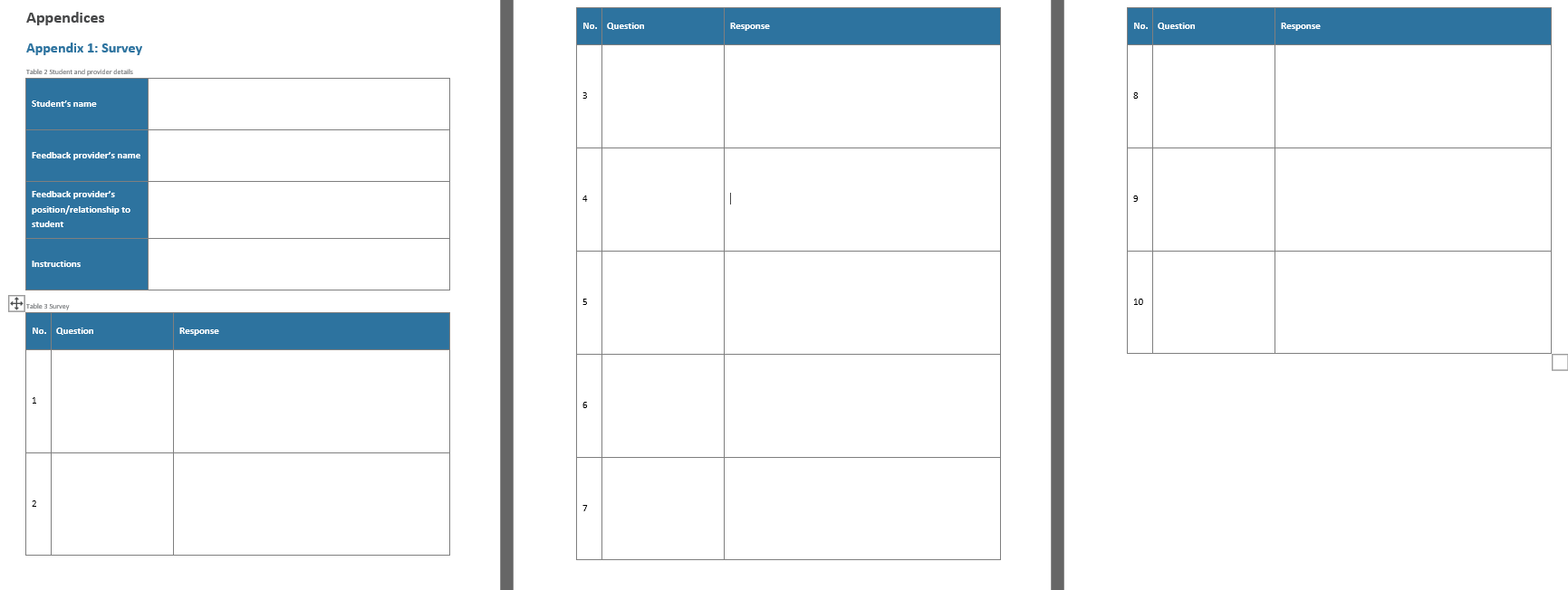 Seek feedback from three colleagues, or class