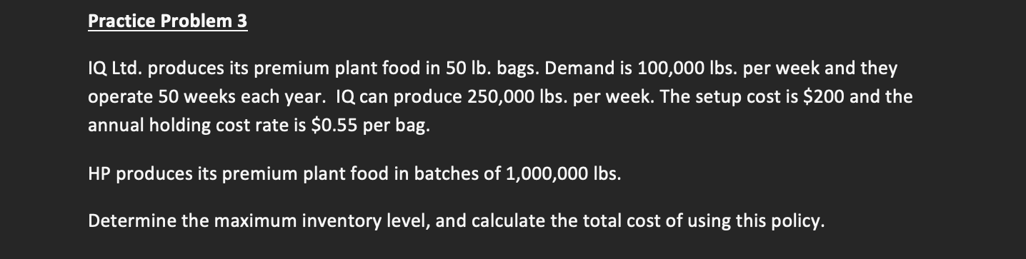 Show work please Practice Problem 3 IQ Ltd.