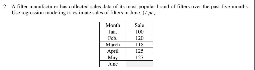 2. A filter manufacturer has collected sales data