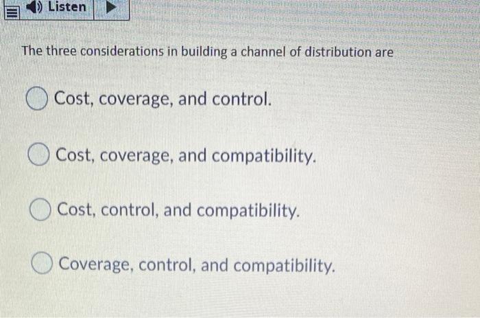 Listen The three considerations in building a