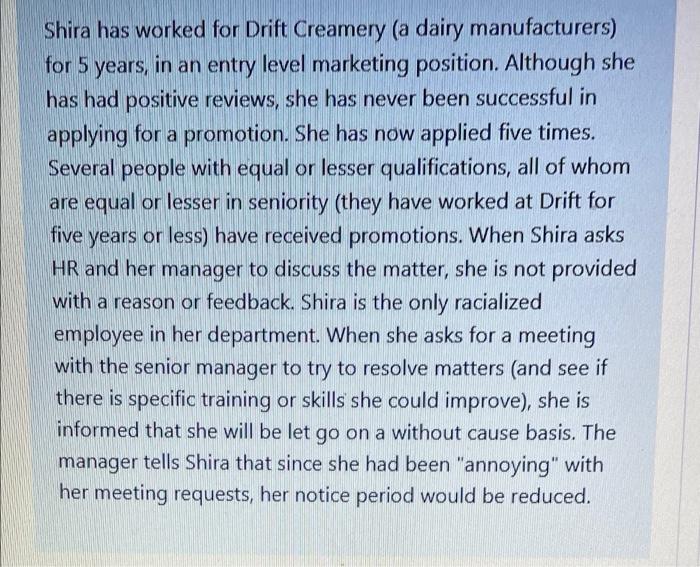 Please answer all the questions Shira has worked