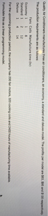 This is all one problem please solve Quality Air