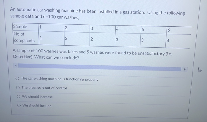 Question 18 4 pts An automatic car washing