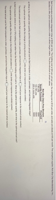 Bell Computers purchases integrated chips at $350