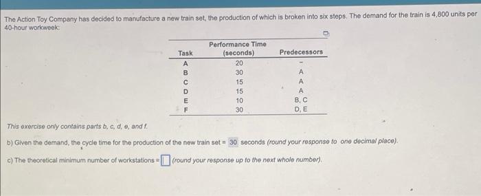 please answer part c The Action Toy Company has