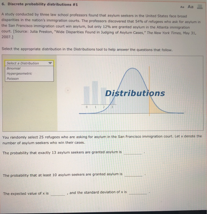 6. Discrete probability distributions #1 A study