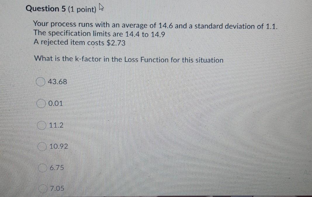 Question 5 (1 point) Your process runs with an