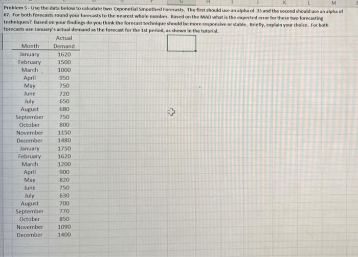 please show work or formulas used, thank you! M