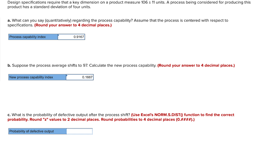 Design specifications require that a key
