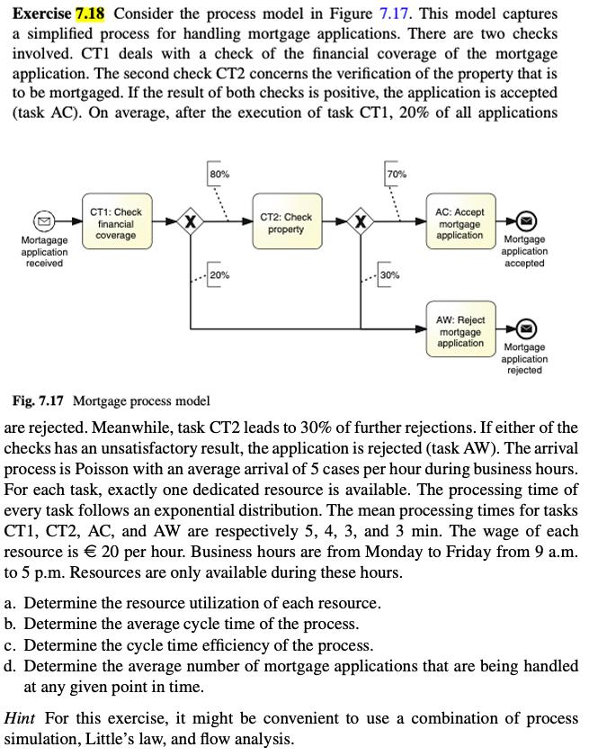 Exercise 7.18 Consider the process model in