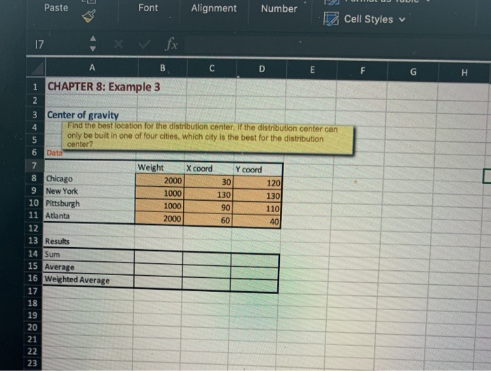 Paste Font Alignment Number Cell Styles 17 x v fx