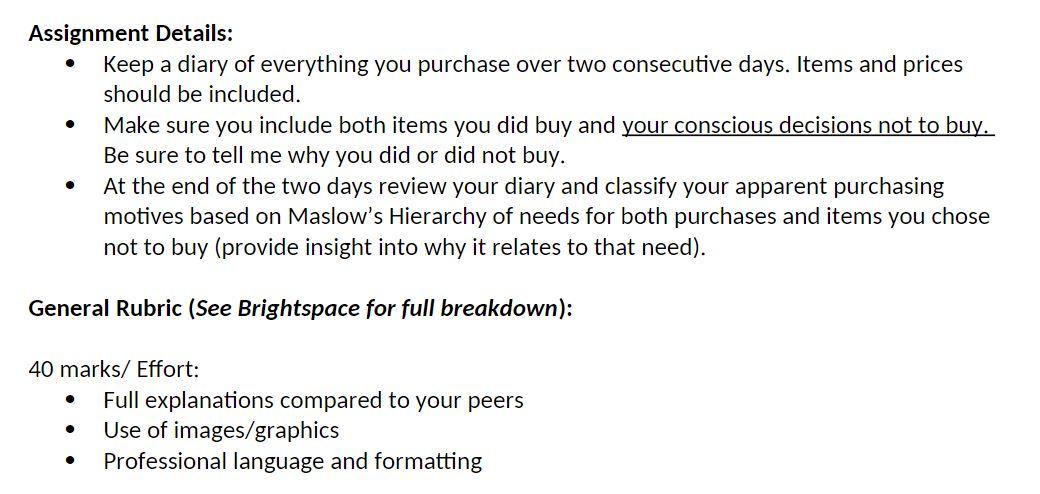 This is for Consumer behavior - Marketing Pls