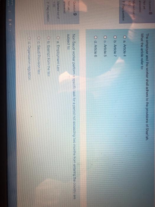 Qunition 8 Nayel wered The employer and the