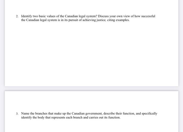 Short Answers (business law) 2. Identify two