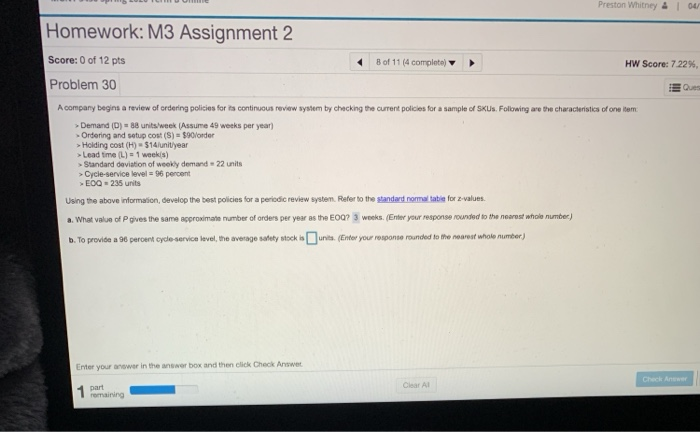 Preston Whitney I 04 Homework: M3 Assignment 2 8