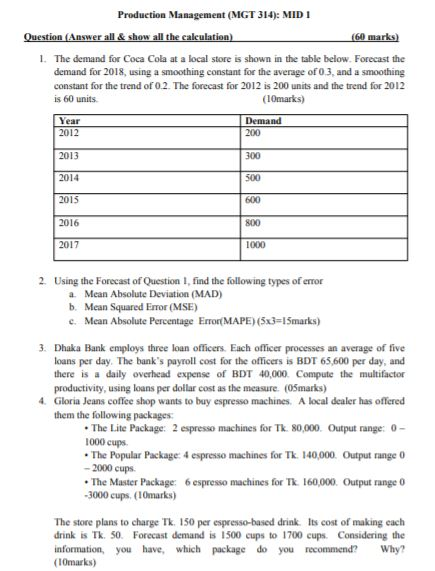 Production Management (MGT 314): MIDI Question