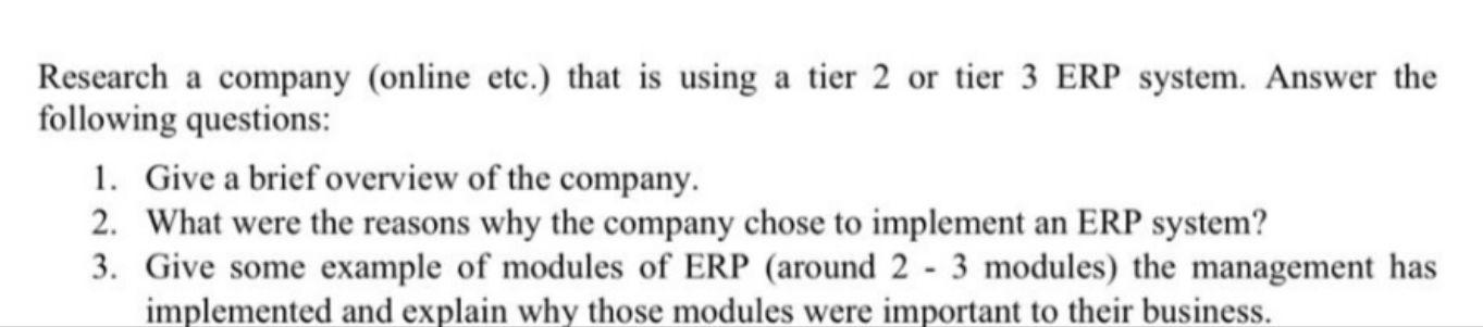 Research a company (online etc.) that is using a