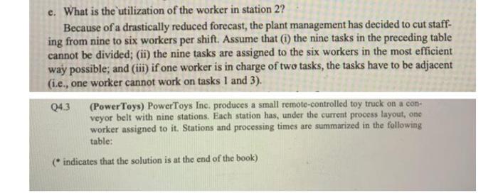 e. What is the utilization of the worker in