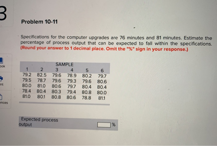 Problem 10-11 Specifications for the computer