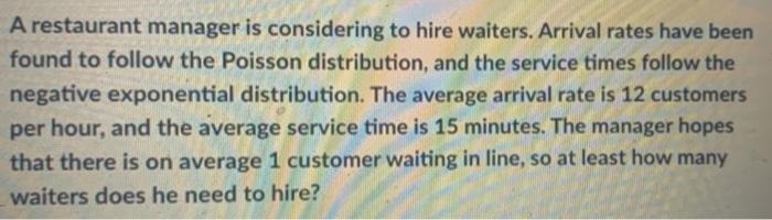 help me I will upvote quick A restaurant manager