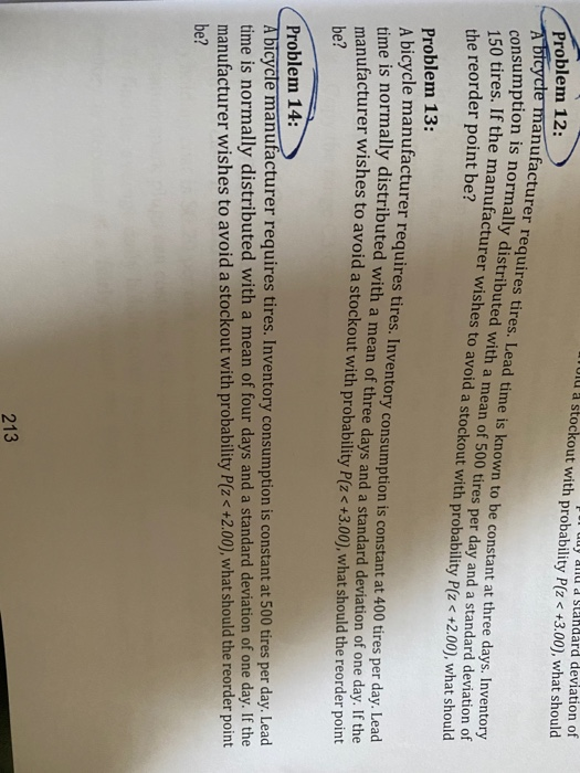 a stockout with probability P(Z < +3.00), what