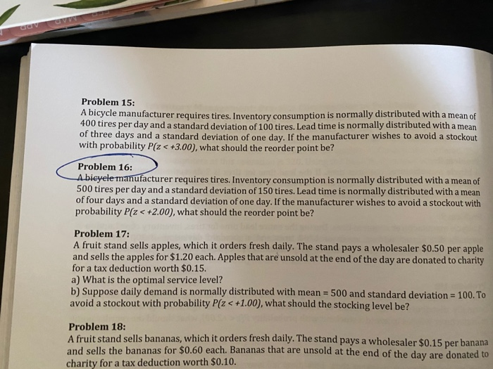 a stockout with probability P(Z < +3.00), what