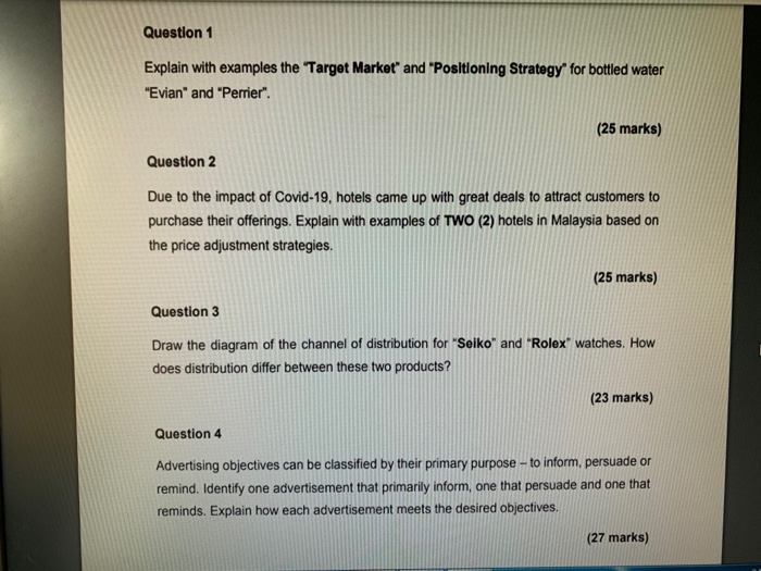 Question 1 Explain with examples the Target