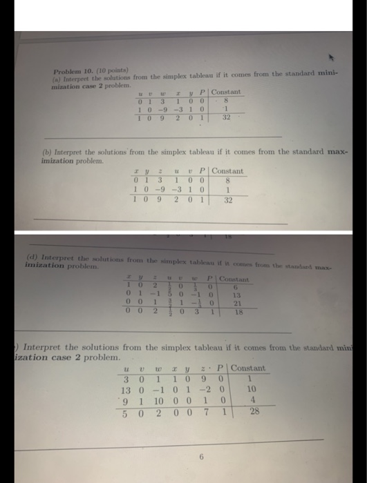 q10 Problem 10. (10 points) (a) Interpret the