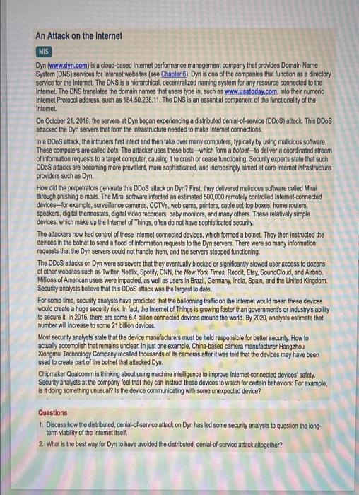 please solve all three questions An Attack on the