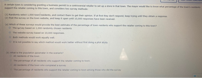 A certain town is considering granting a business