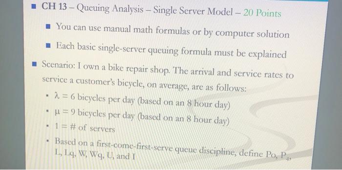 CH 13 - Queuing Analysis - Single Server Model 20