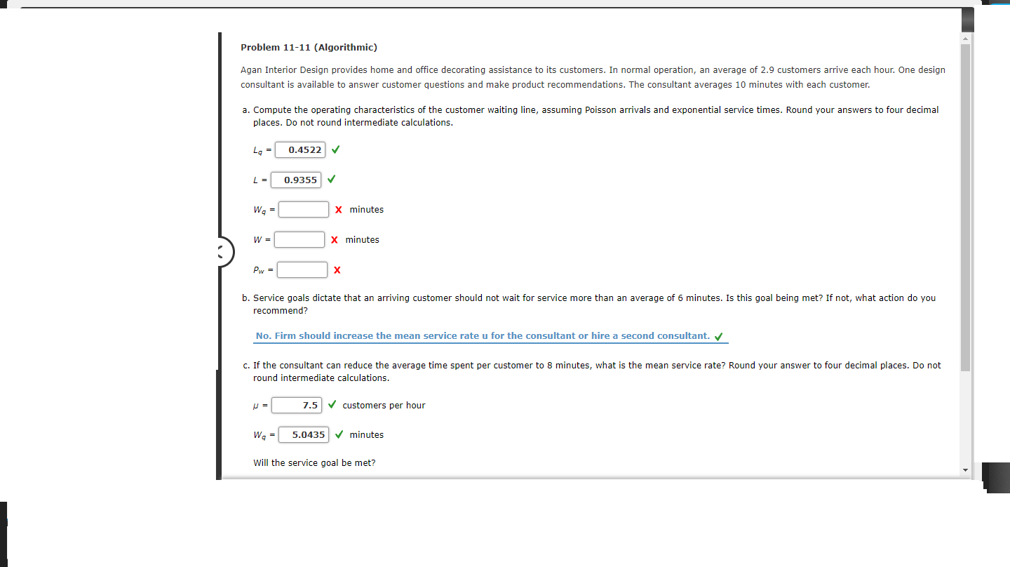 Problem 11-11 (Algorithmic) Agan Interior Design