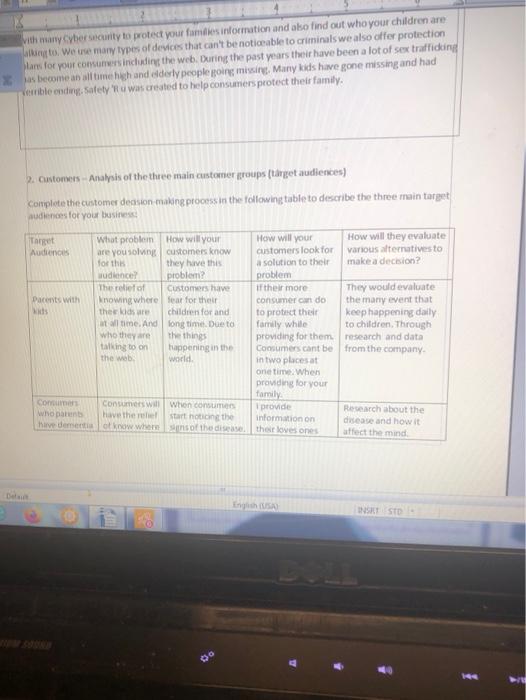 need help with #4 product and services